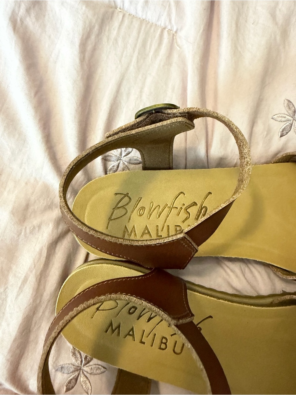 Malibu Blowfish Tan Crisscross Ankle-Strap Sandals - Picture 3 of 10